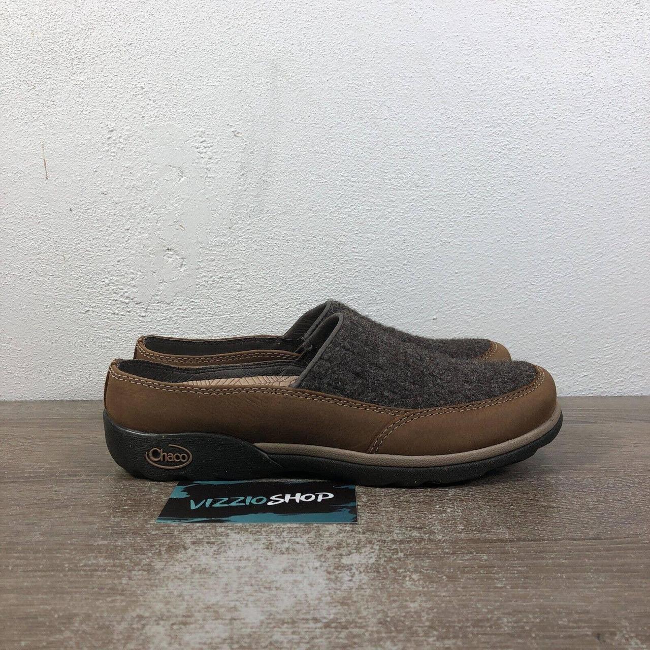 Chaco Quinn Java Brown Wool Leather Slip On Brown Depop