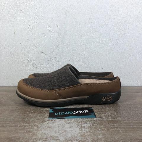 Chaco Quinn Java Brown Wool Leather Slip On Brown Depop