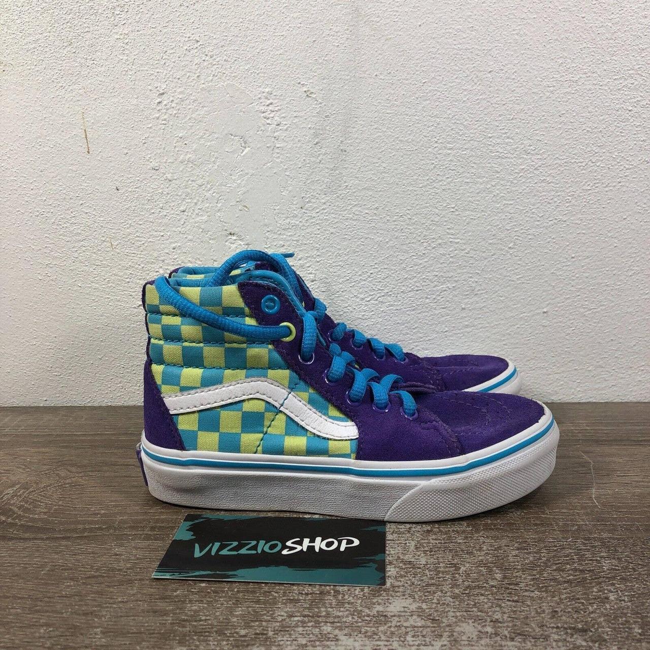 Checkered hotsell vans purple