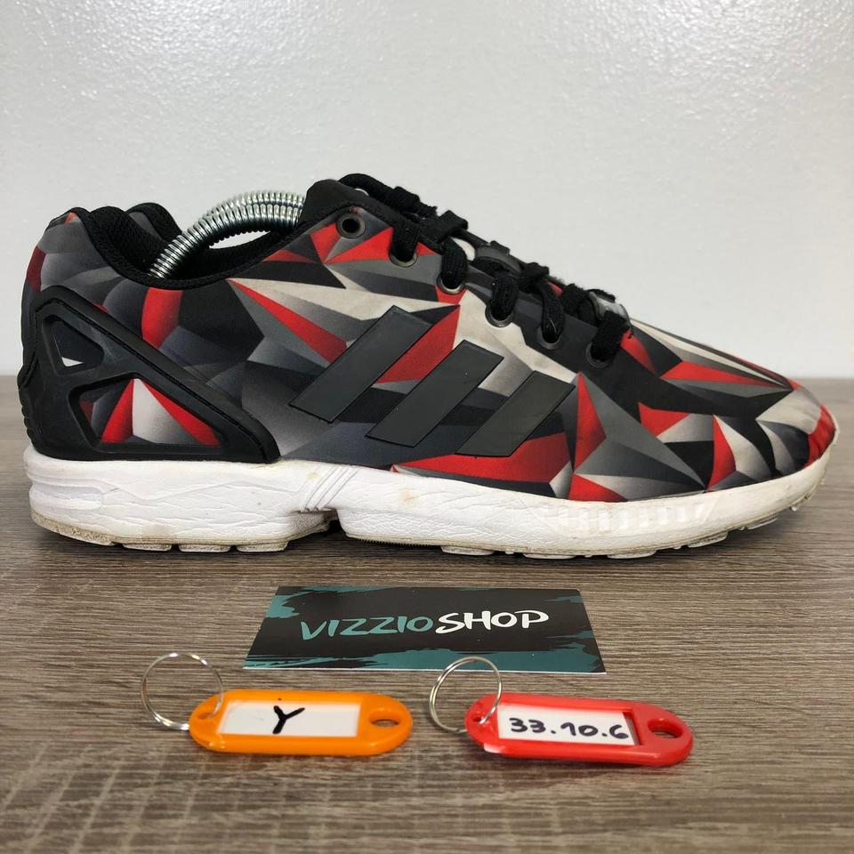 Adidas ZX Flux Mosaic Photo Print Black Red Mosaic - Depop