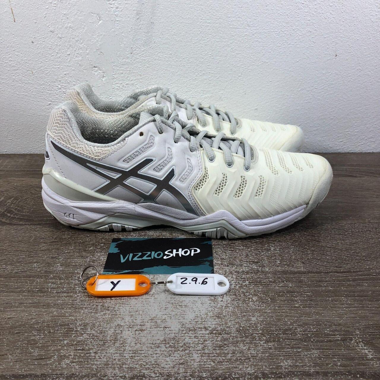 Asics GEL Resolution 7 White Tennis Shoes. Depop