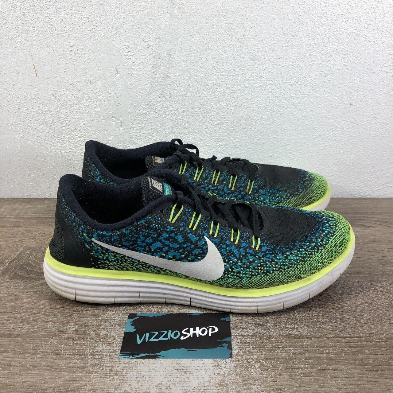 Nike Free RN Distance Black Blue Lagoon Volt Running