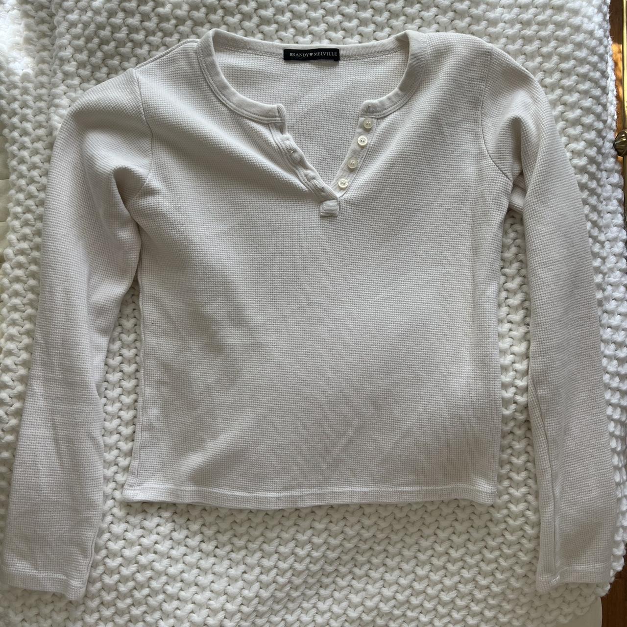 White Brandy Melville Sweater/long Sleeve - Depop