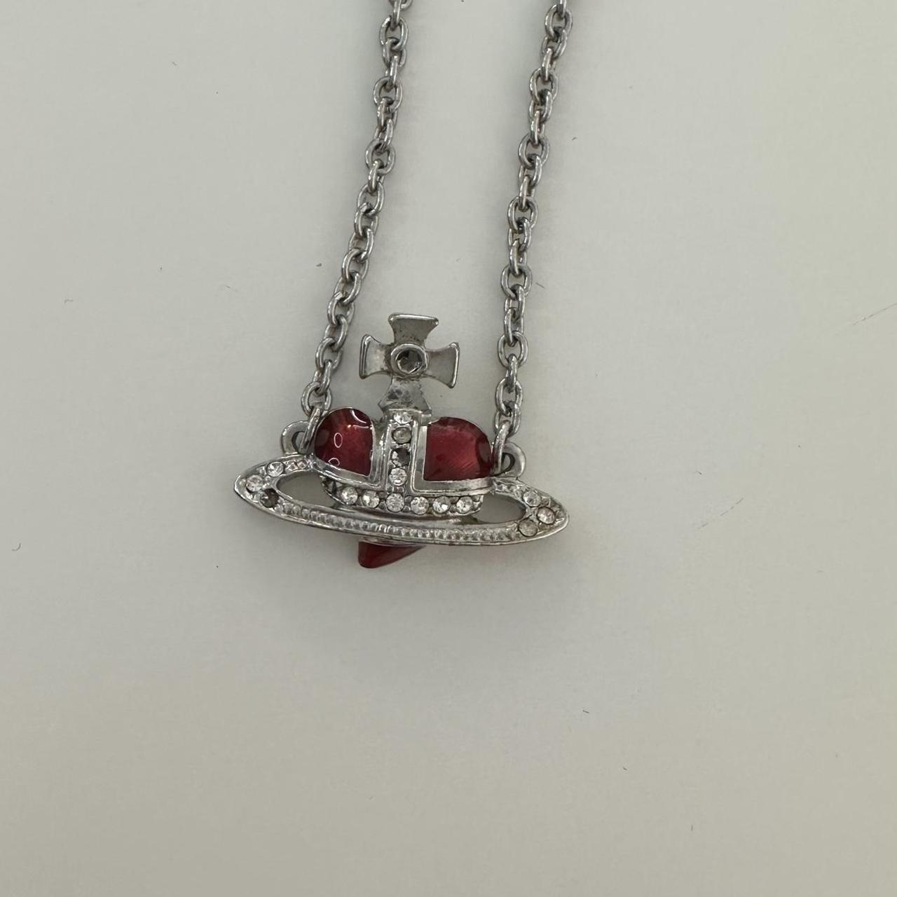 Vivienne Westwood red heart orb pendant... - Depop