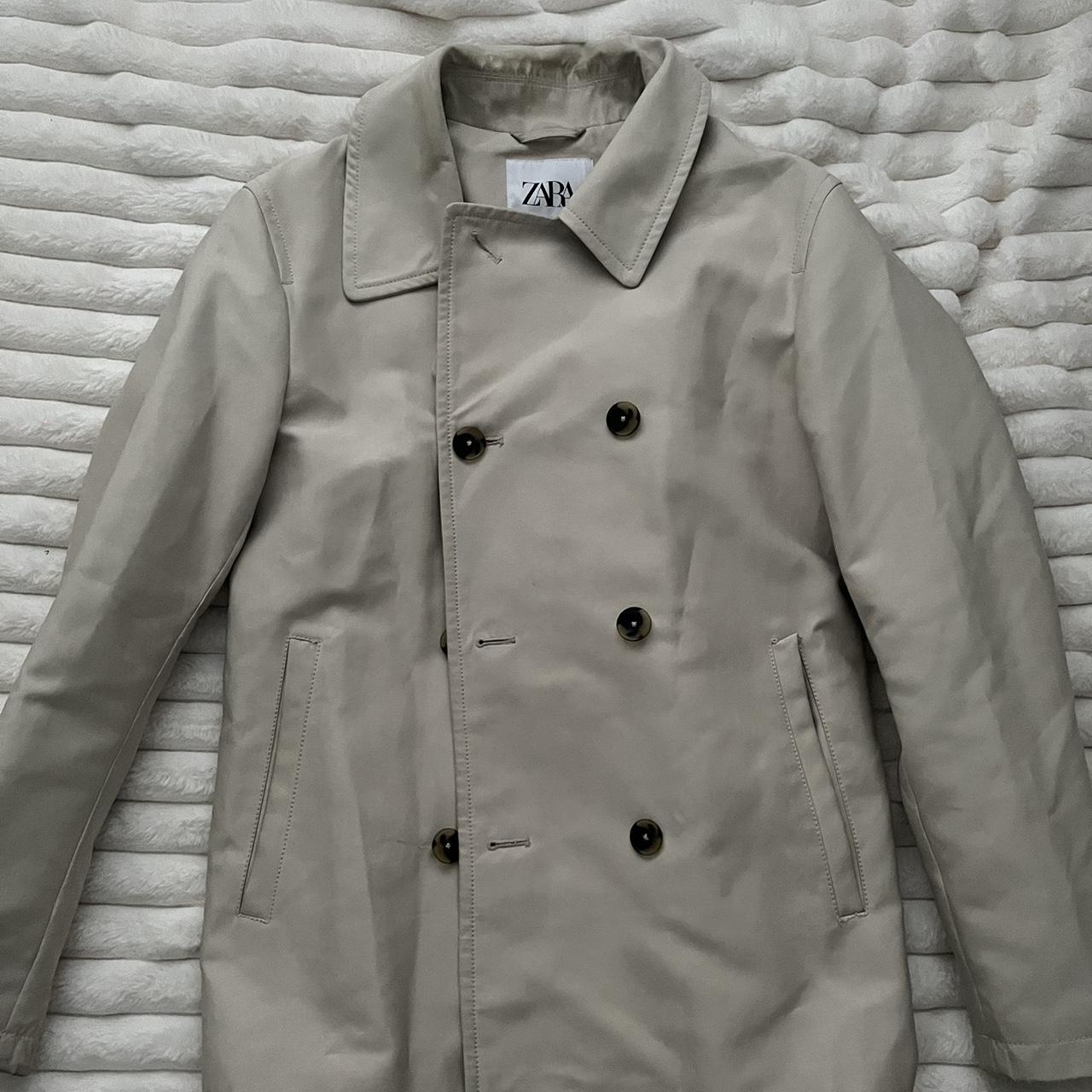 Zara male double breasted trench coat Size medium - Depop