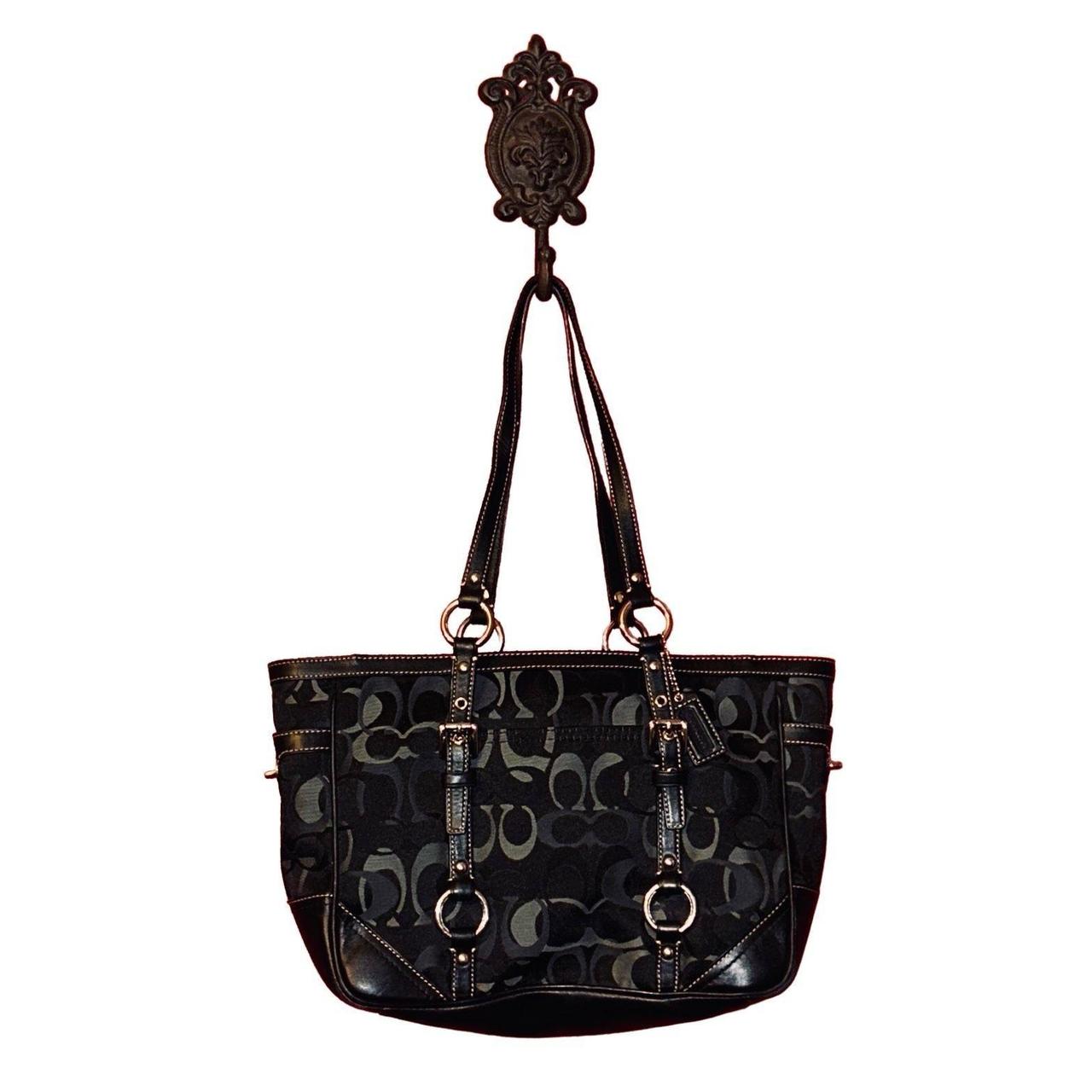 Coach Black Gray 2024 Signature Optic Gallery Tote