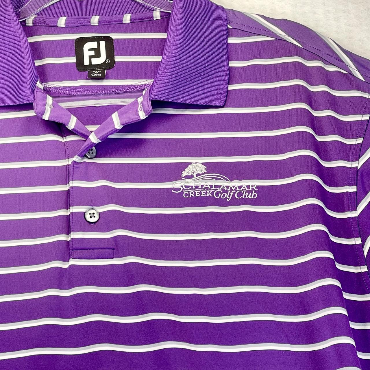 FOOTJOY FJ Mens L Purple Striped Golf Polo... - Depop