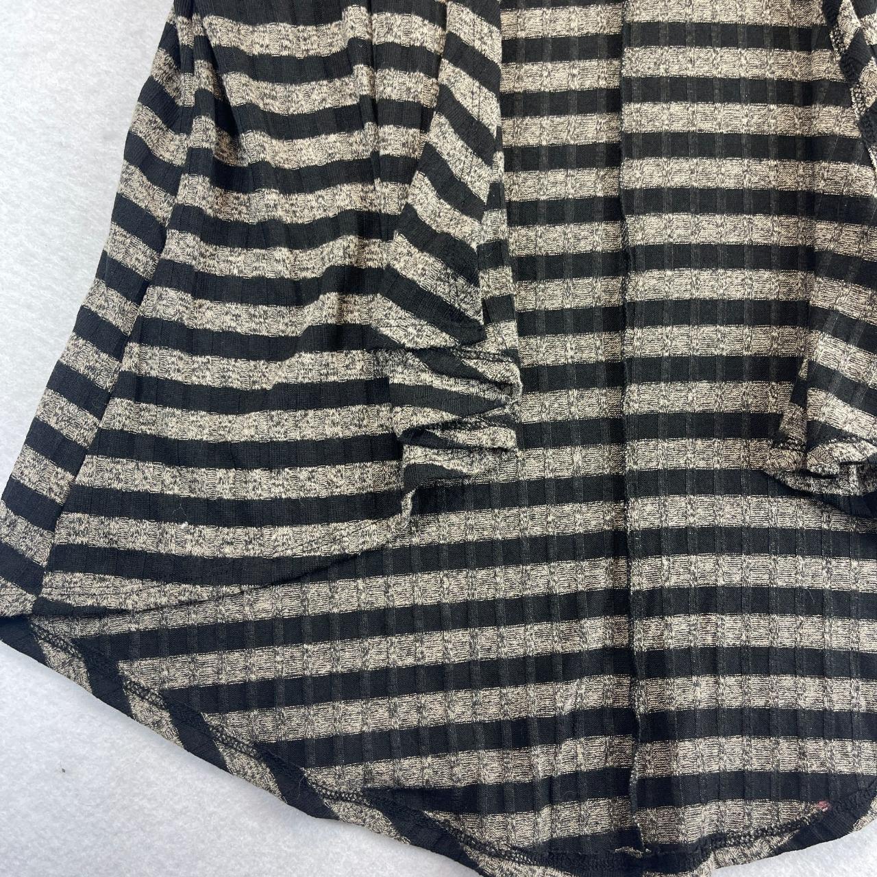 LULAROE Womens S Black Brown Striped Open Front... - Depop