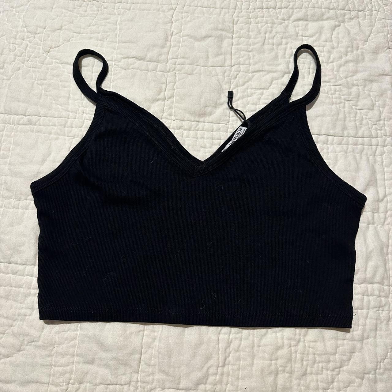 - -black tank top -zara -no size but i’d say fits a... - Depop