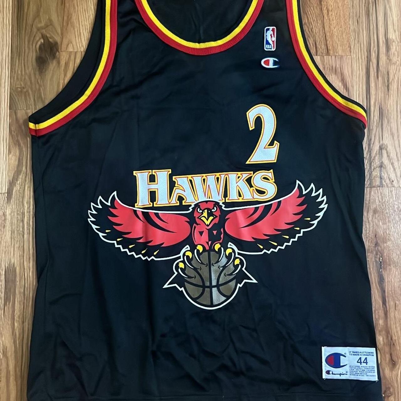 Vintage 90s Stacey Augmon Atlanta Hawks Champion... - Depop