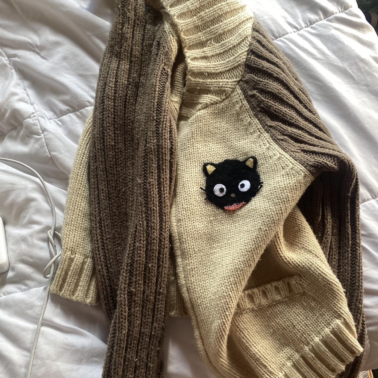 Chococat knit sweater I don’t see a size but it’s... - Depop