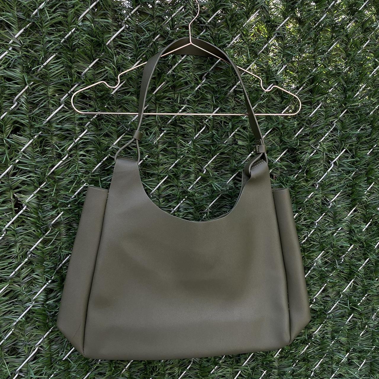 Neiman Marcus, Bags, Neiman Marcus Vegan Leather Olive Green Tote Bag