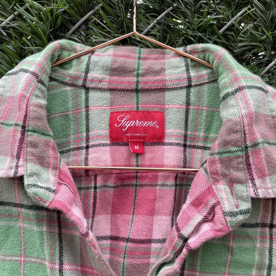 AUTHENTIC SUPREME PINK AND GREEN FLANNEL -AMAZING