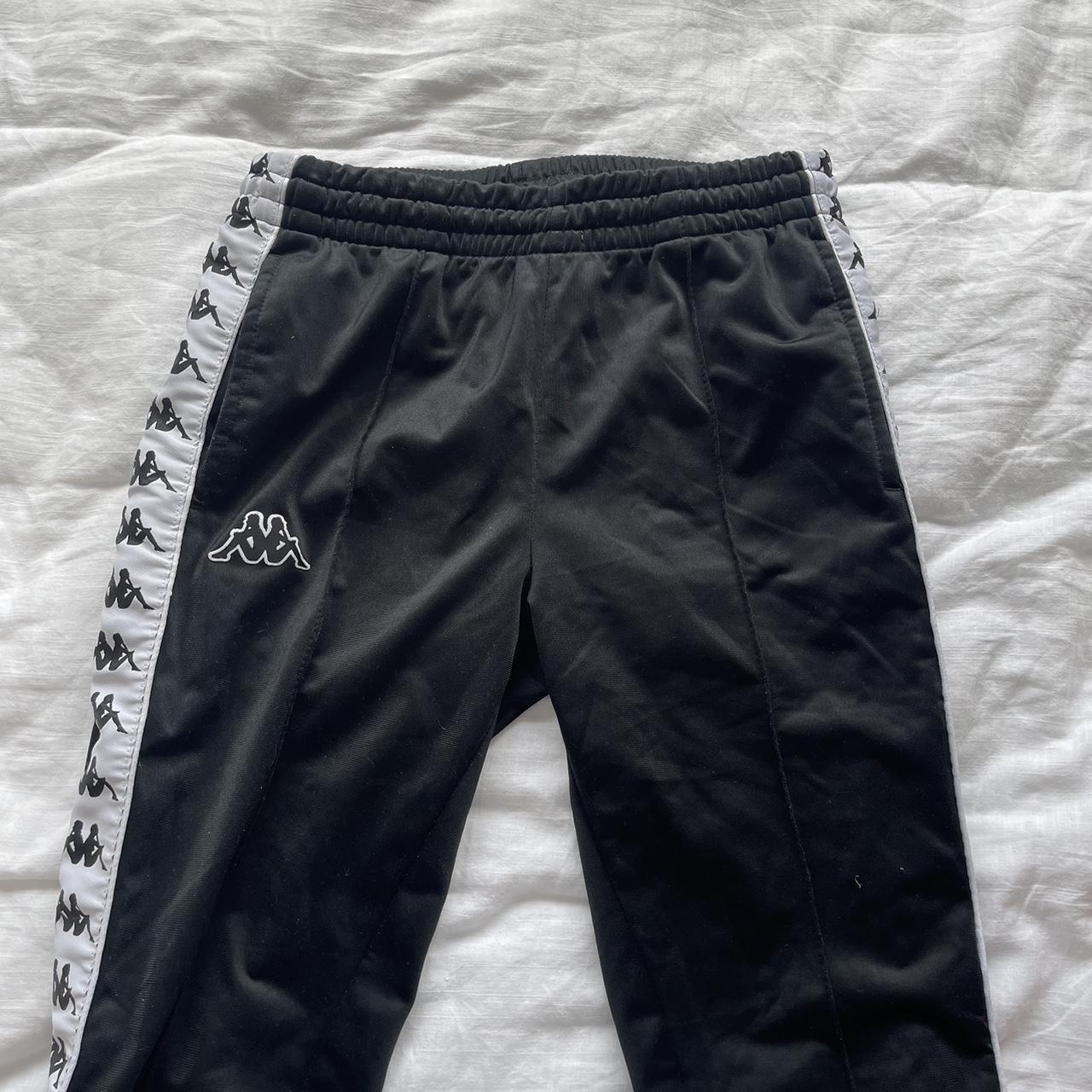 Kappa Women's Black and White Joggers-tracksuits | Depop