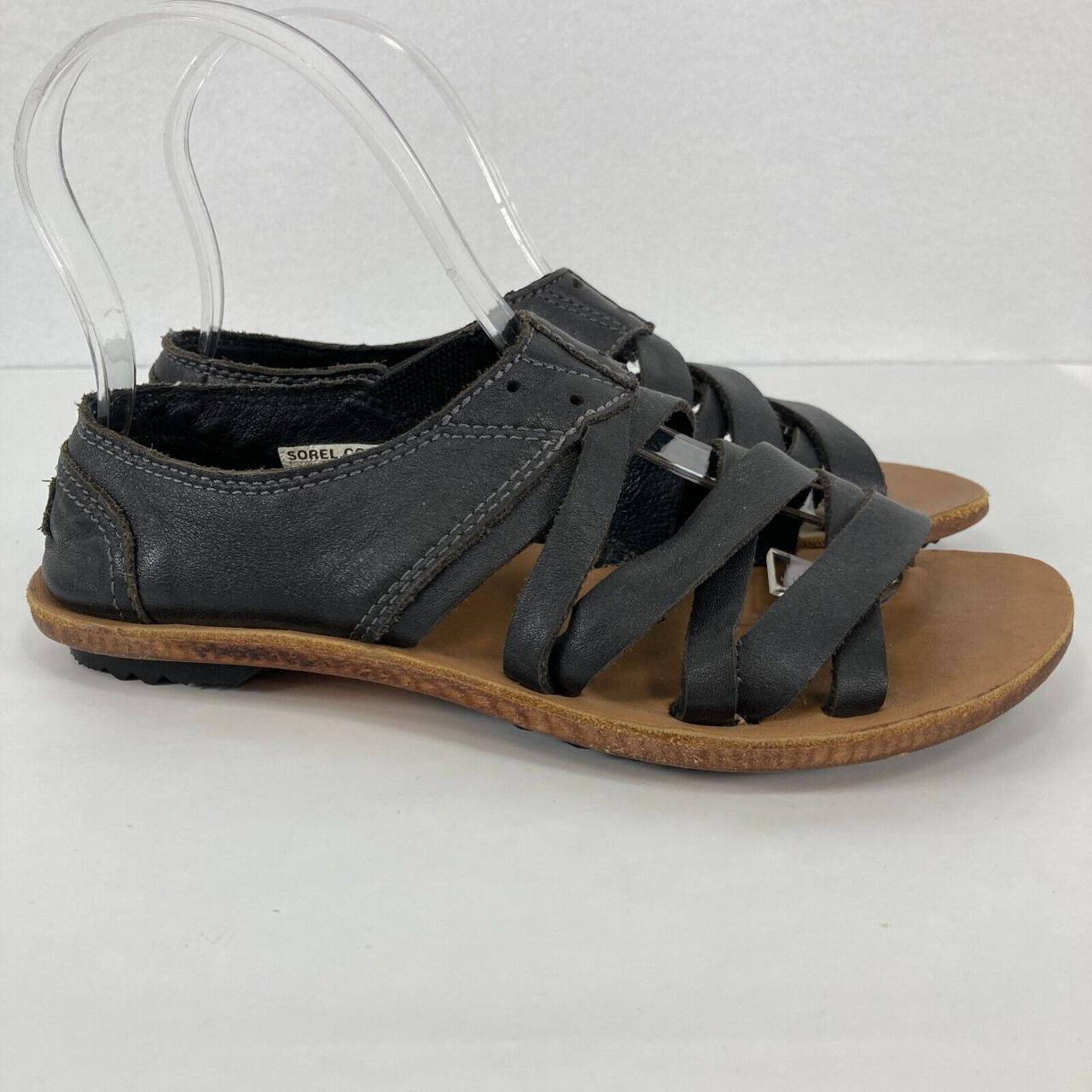 Sorel Black Leather Lake Shoe Slip On Sandals Get Depop