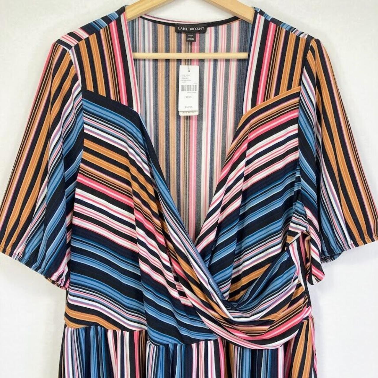 Lane Bryant Women's Black and Blue Tshirt Depop