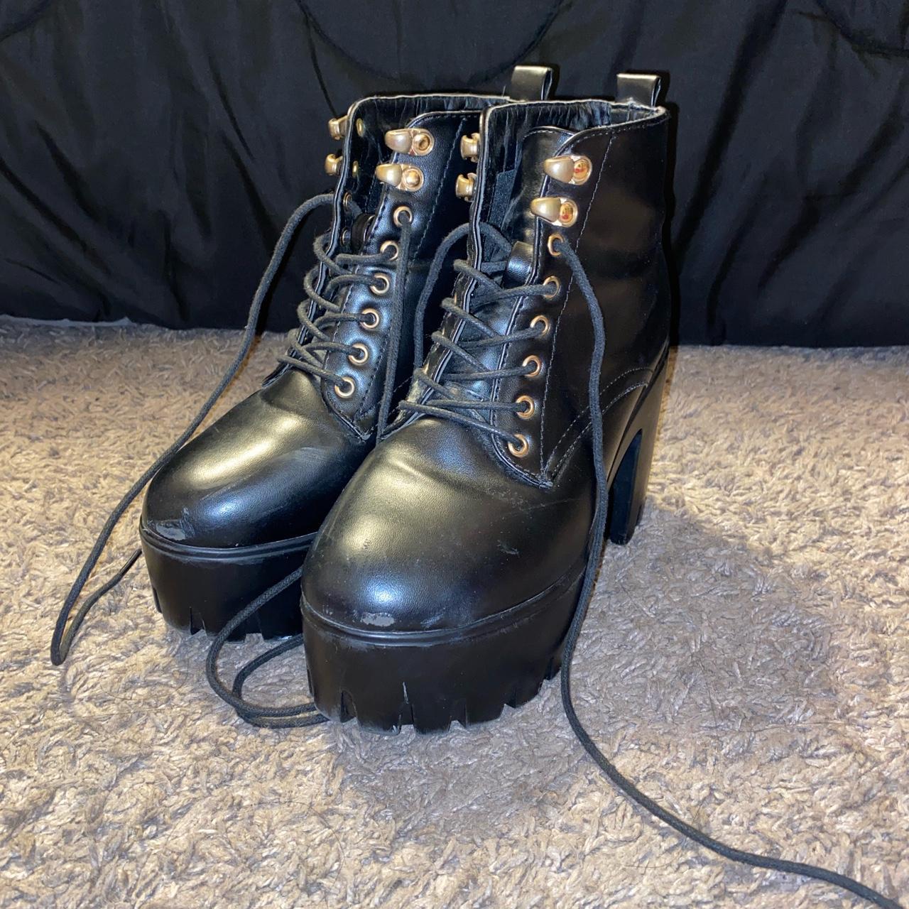 platform black boots womens