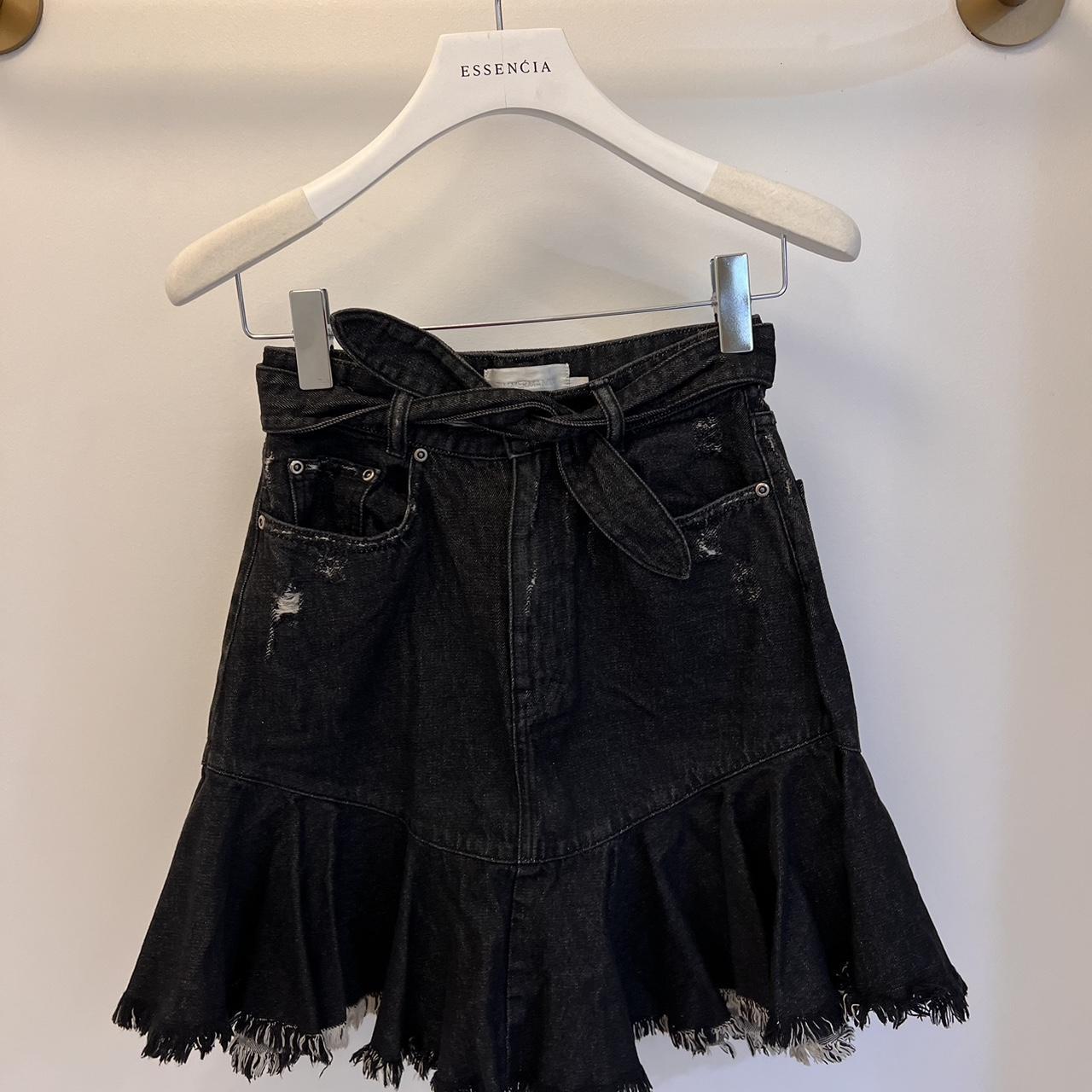 Zimmermann black outlet denim skirt