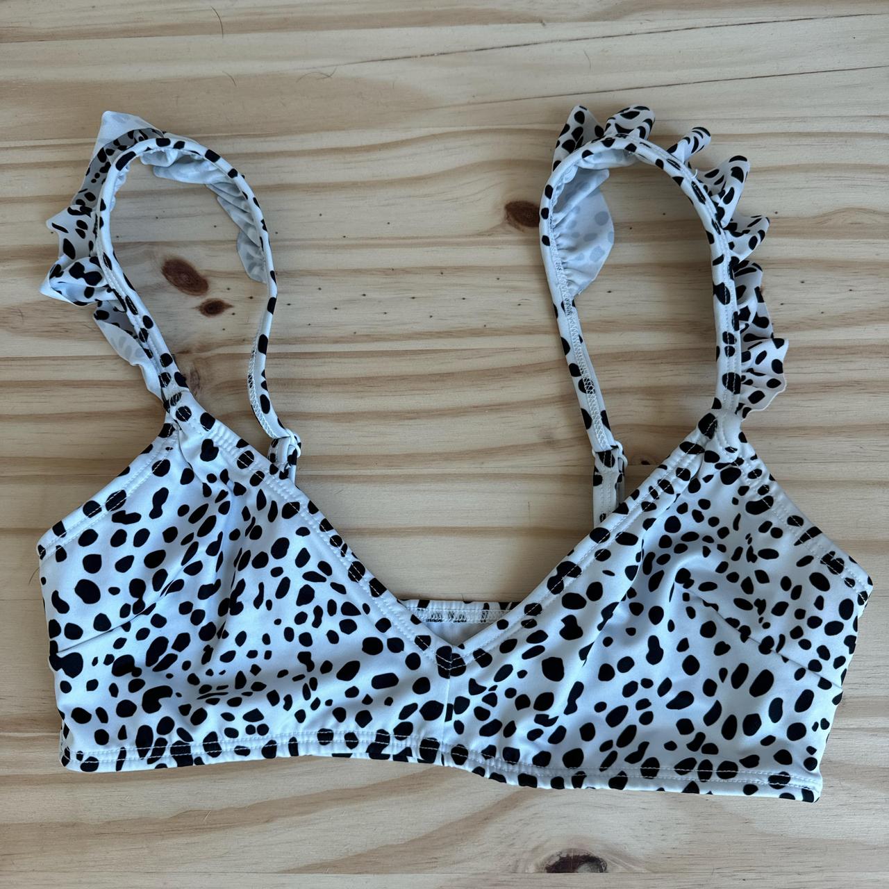 ASOS black and white polka dot bikini bralette top