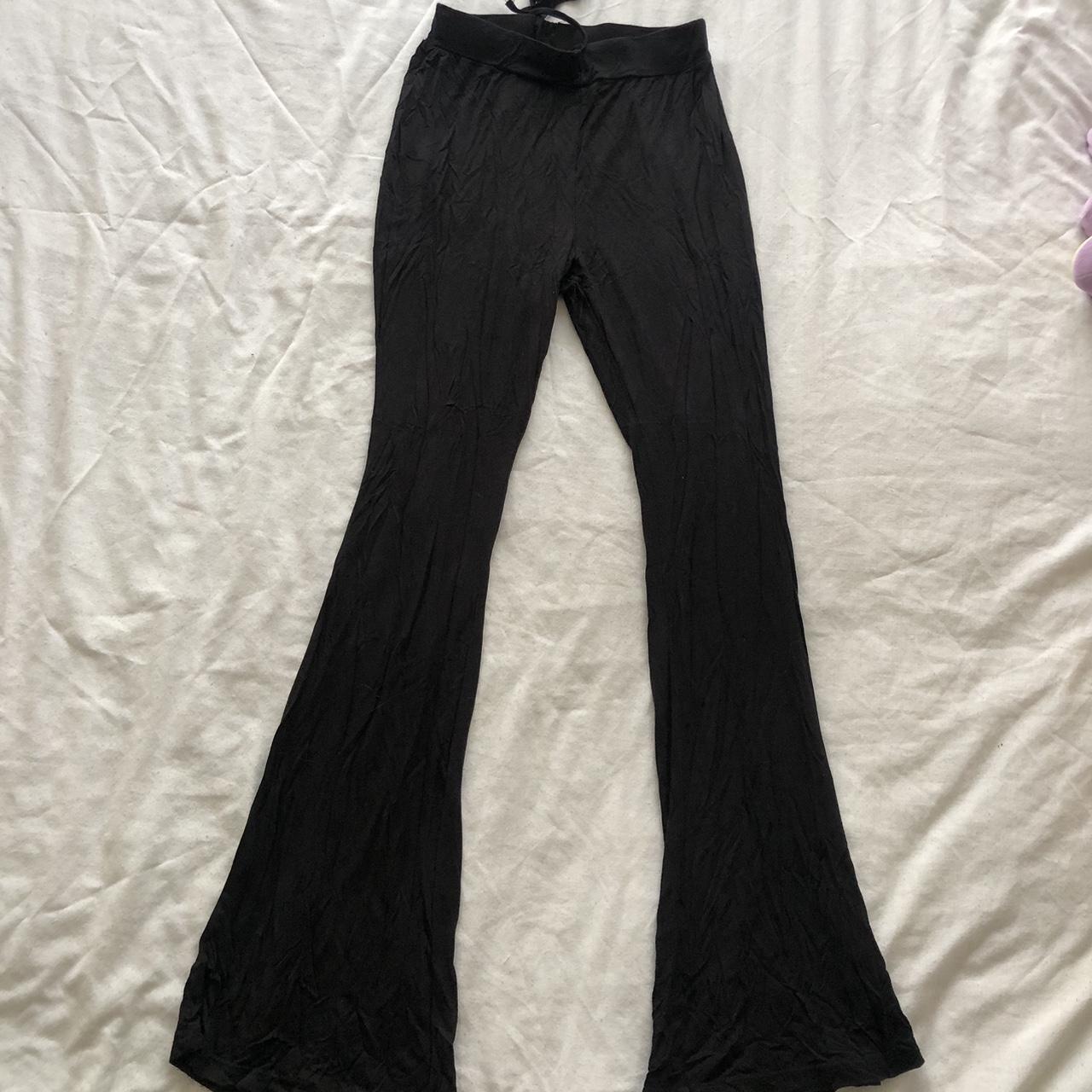 SHEIN black tie up flares •have been worn a couple... - Depop