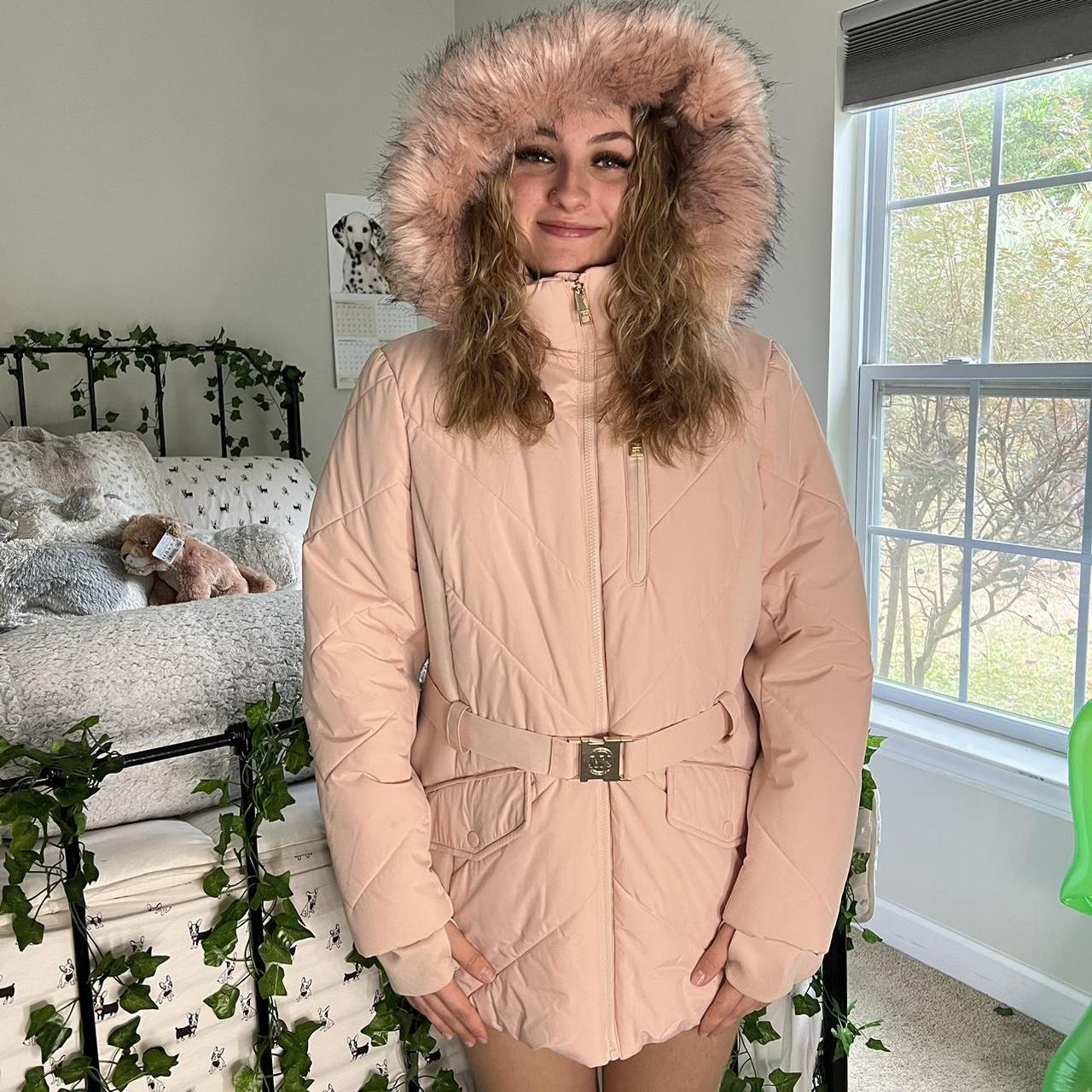 Pink michael kors sales coat