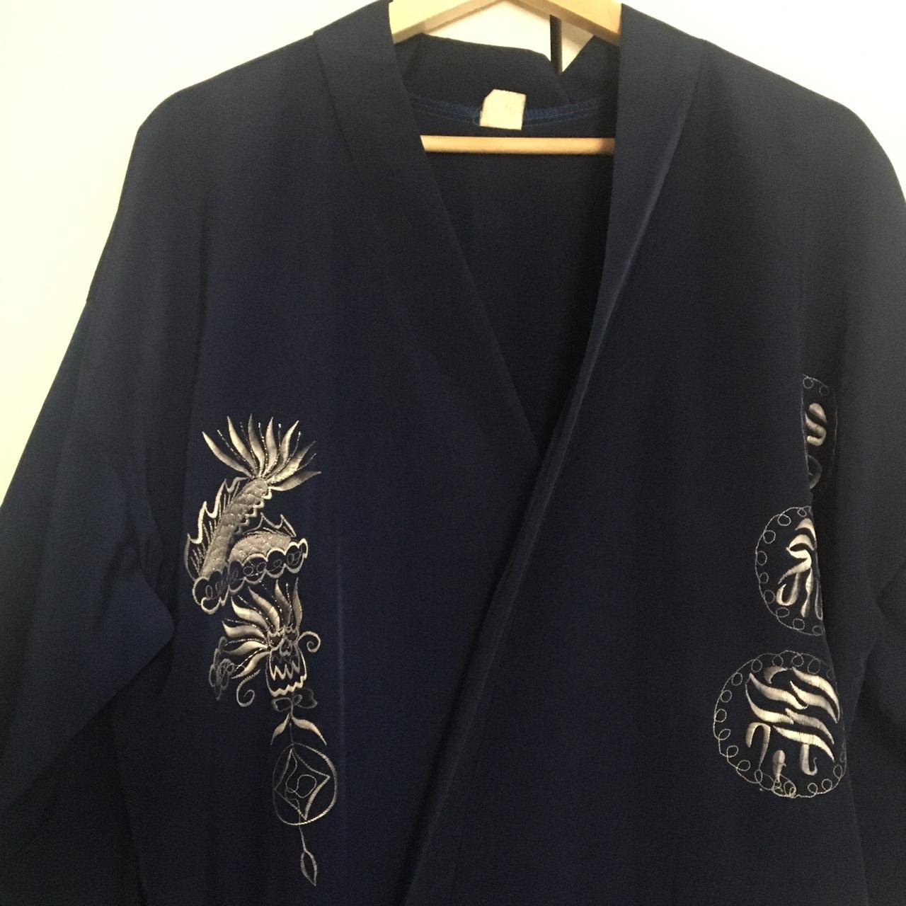 Silk dragon embroidered kimono 🐉 👘 100% silk, made... - Depop