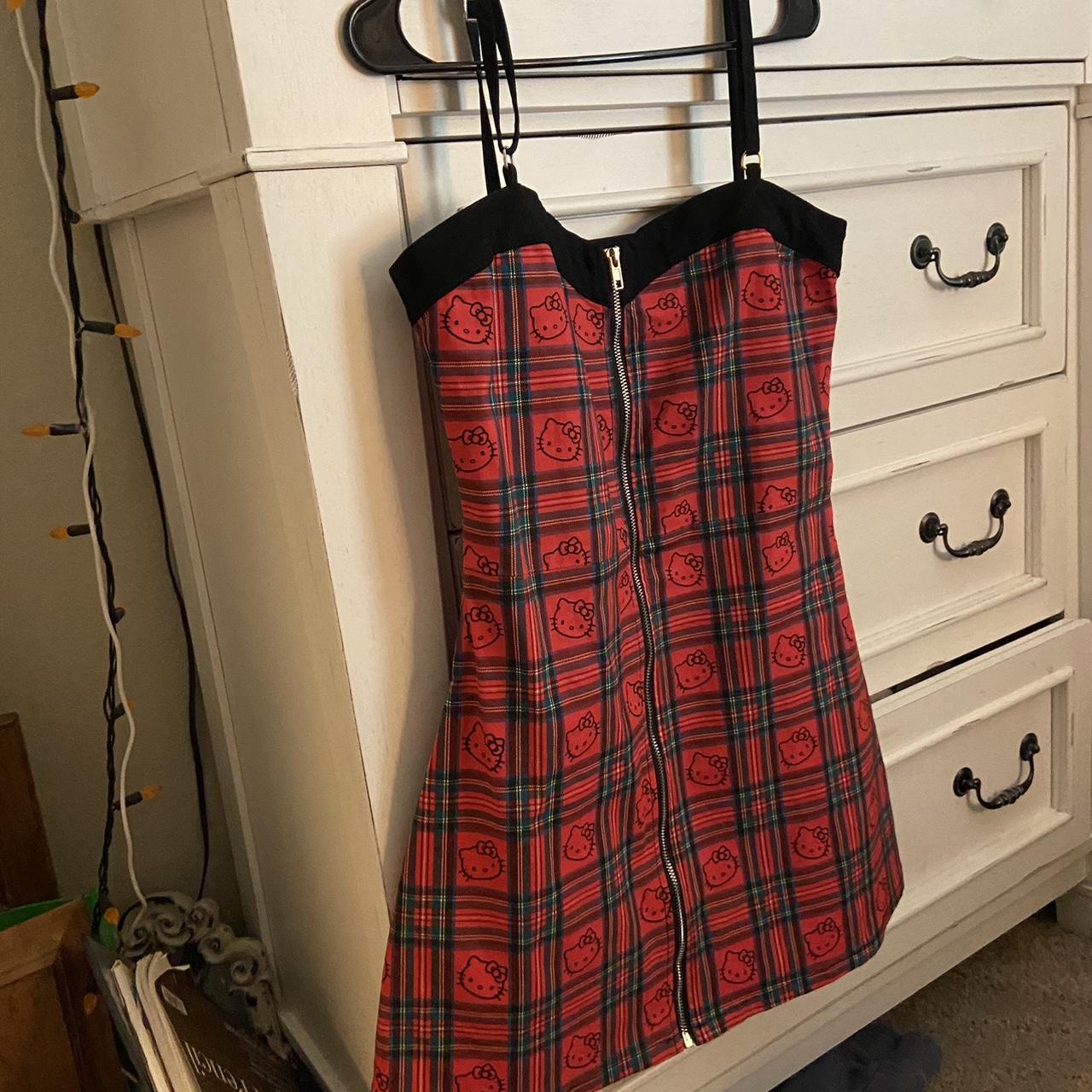 Dolls Kill Women's Red and Black Dress Depop