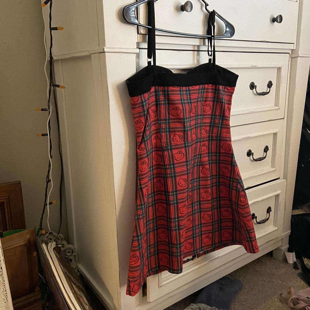 Dolls Kill Women's Red and Black Dress Depop