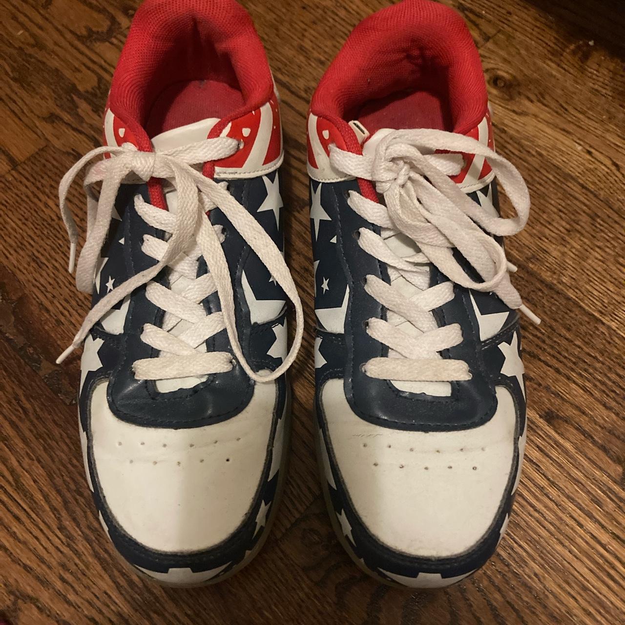 Vintage American flag sneakers Size: 7.5 womens... - Depop