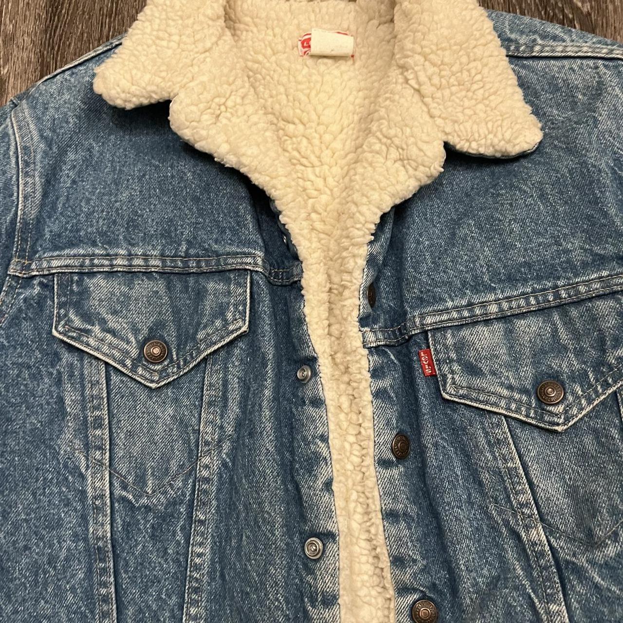 Vintage made in USA 1970s Levi’s Sherpa jacket no... - Depop