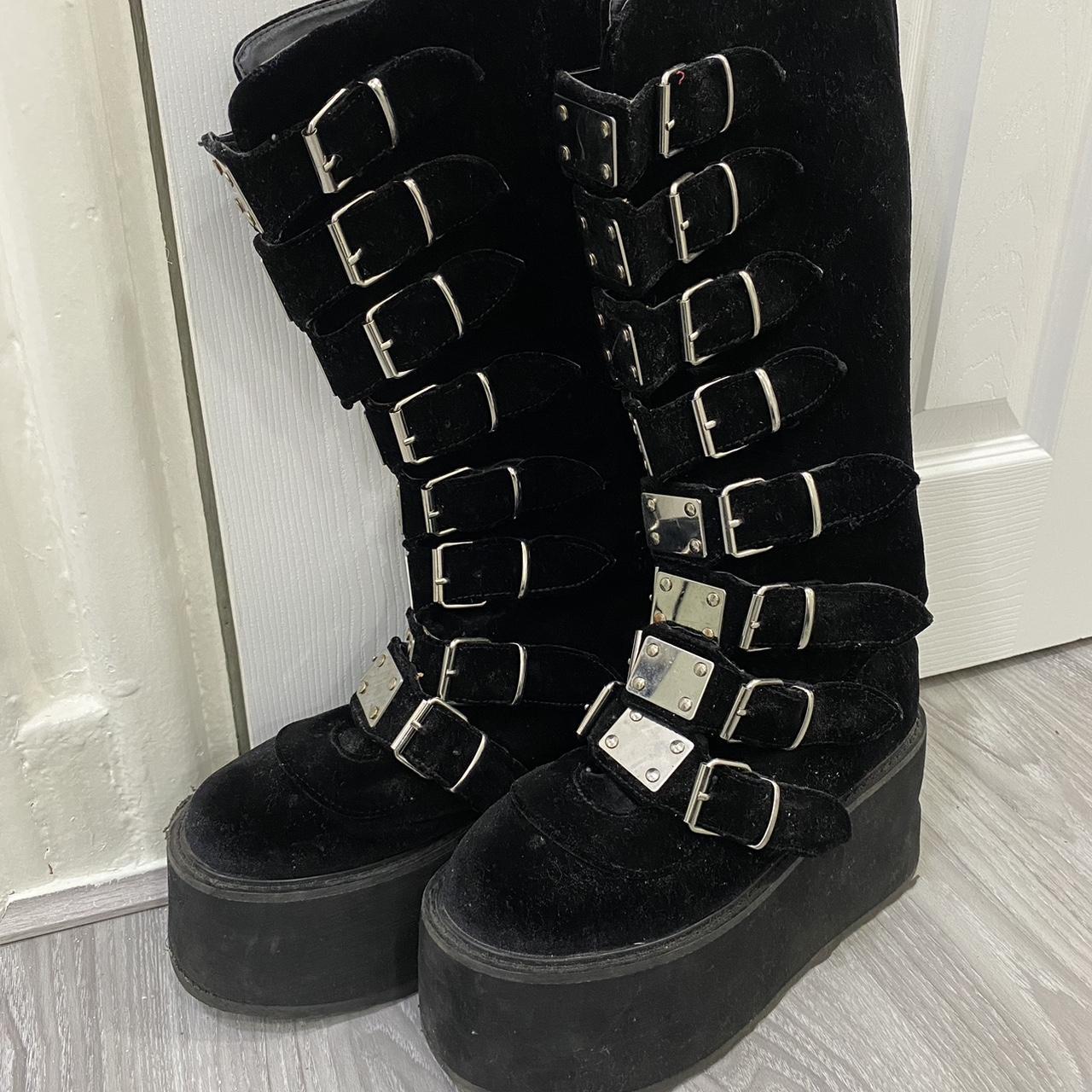 Demonia velvet boots best sale