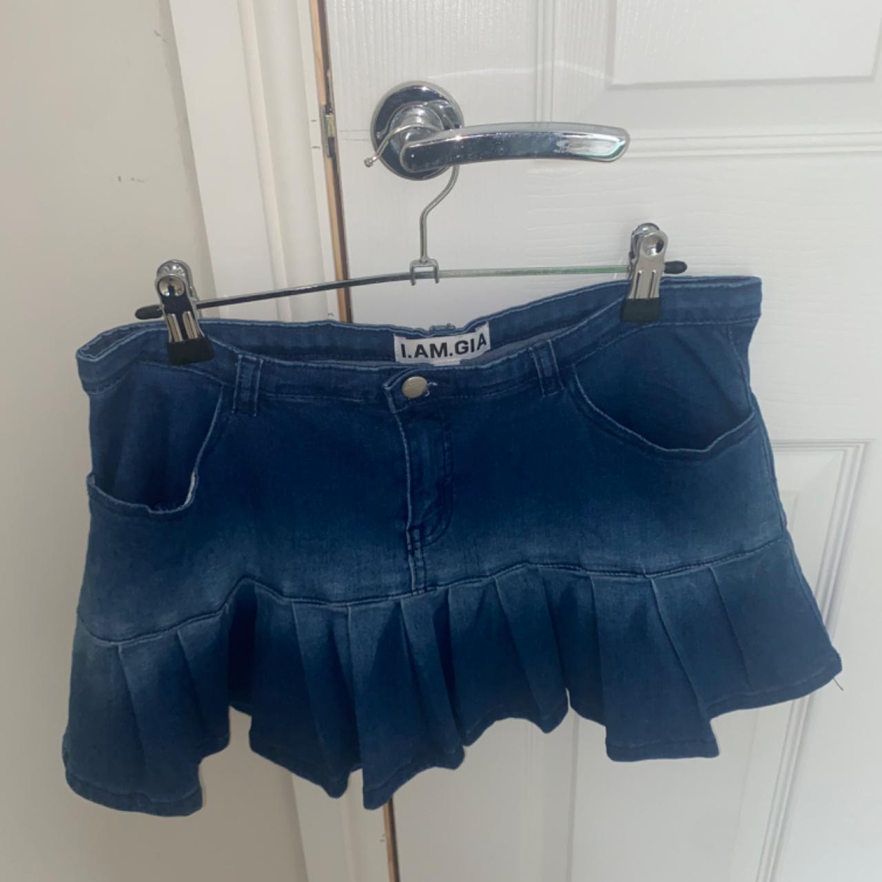 I.AM.GIA Women's Blue and Navy Skirt Depop
