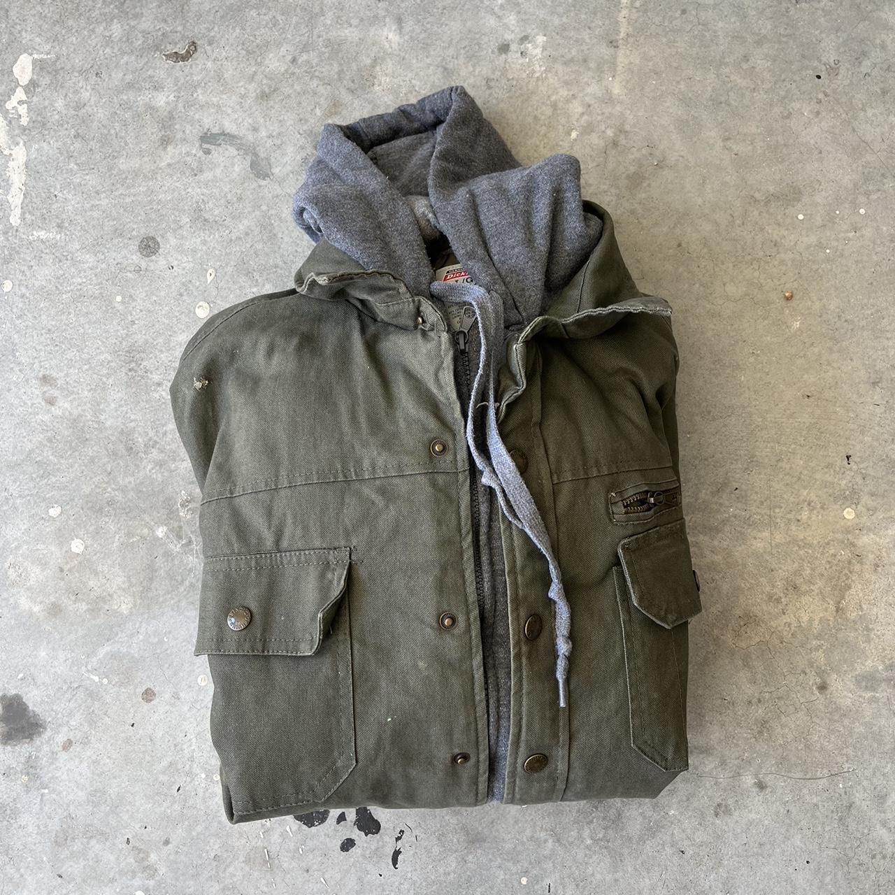 Vintage Dickies Olive Green Heavyweight Jacket •... - Depop