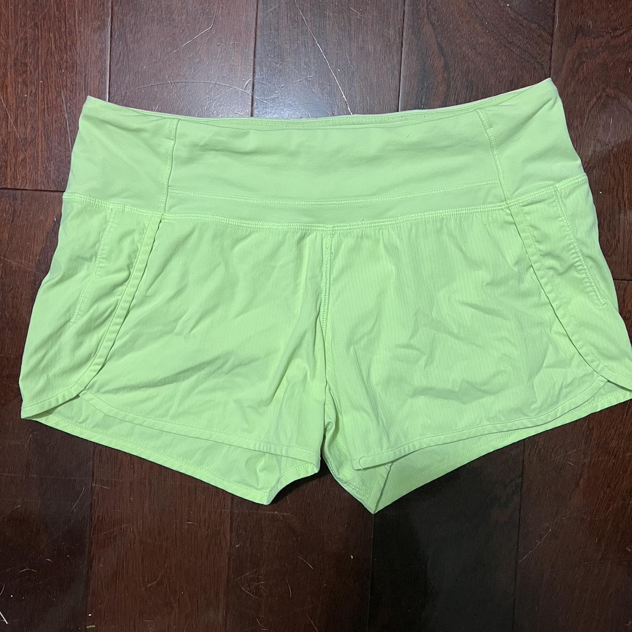  Lululemon speed up shorts Neon Green Size... Depop