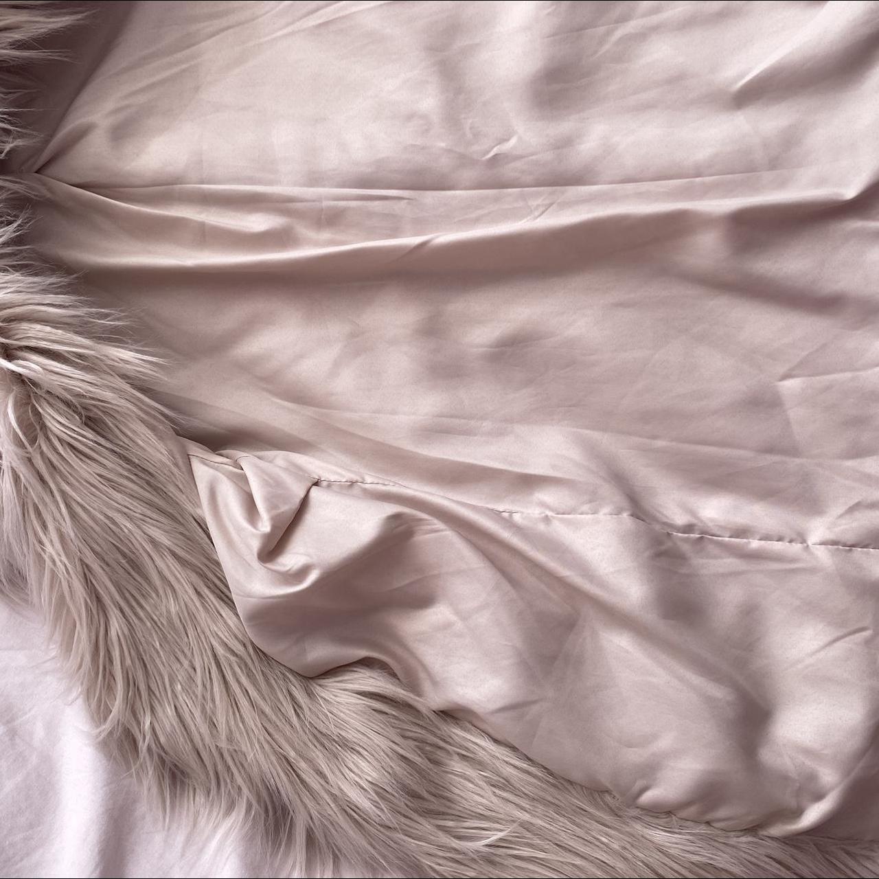 Pink Faux Mongolian Fur Coat River Island Size 10... Depop