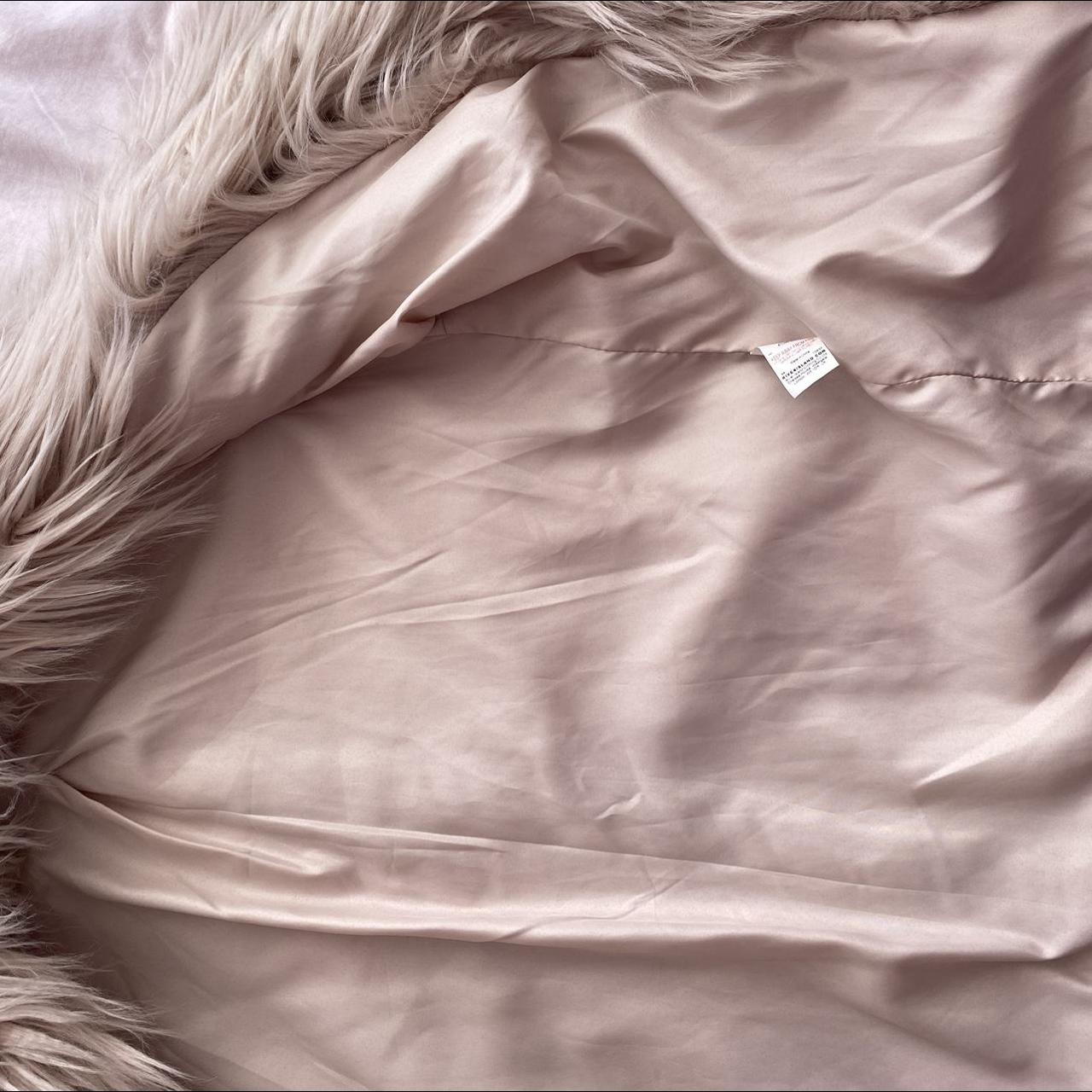 Pink Faux Mongolian Fur Coat River Island Size 10... Depop