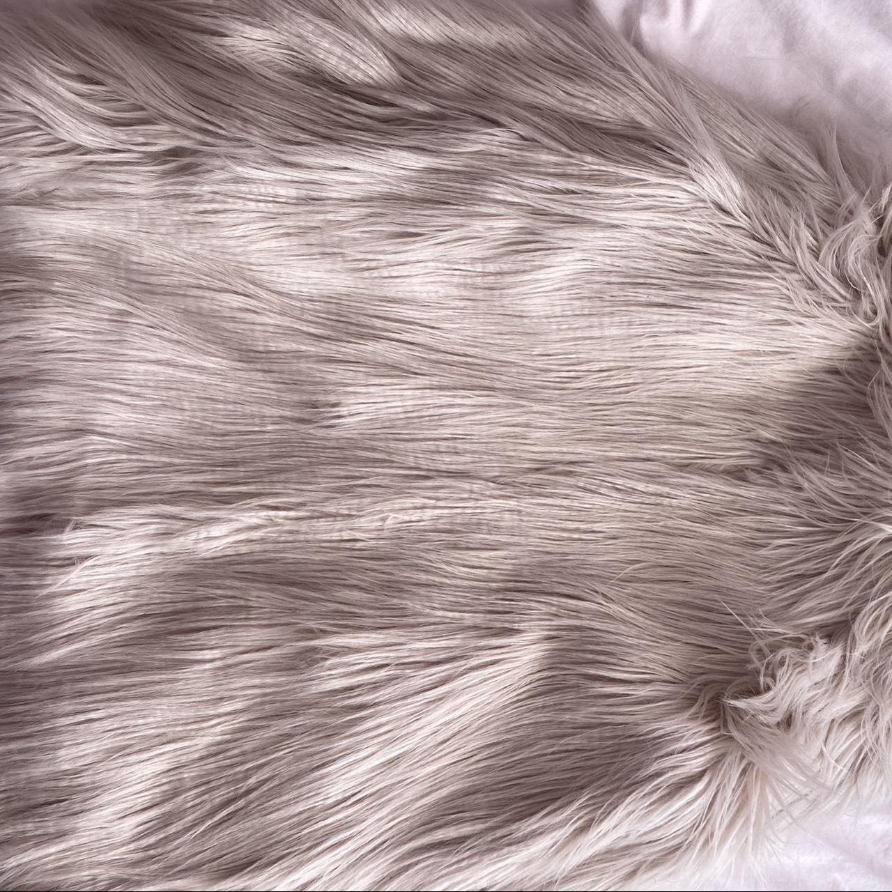 Pink Faux Mongolian Fur Coat River Island Size 10... Depop