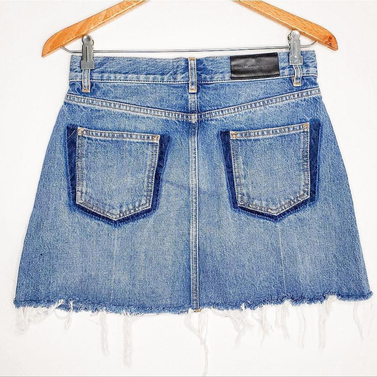 The Kooples Denim Mini Skirt Cut Off Raw Hem Skulls... - Depop