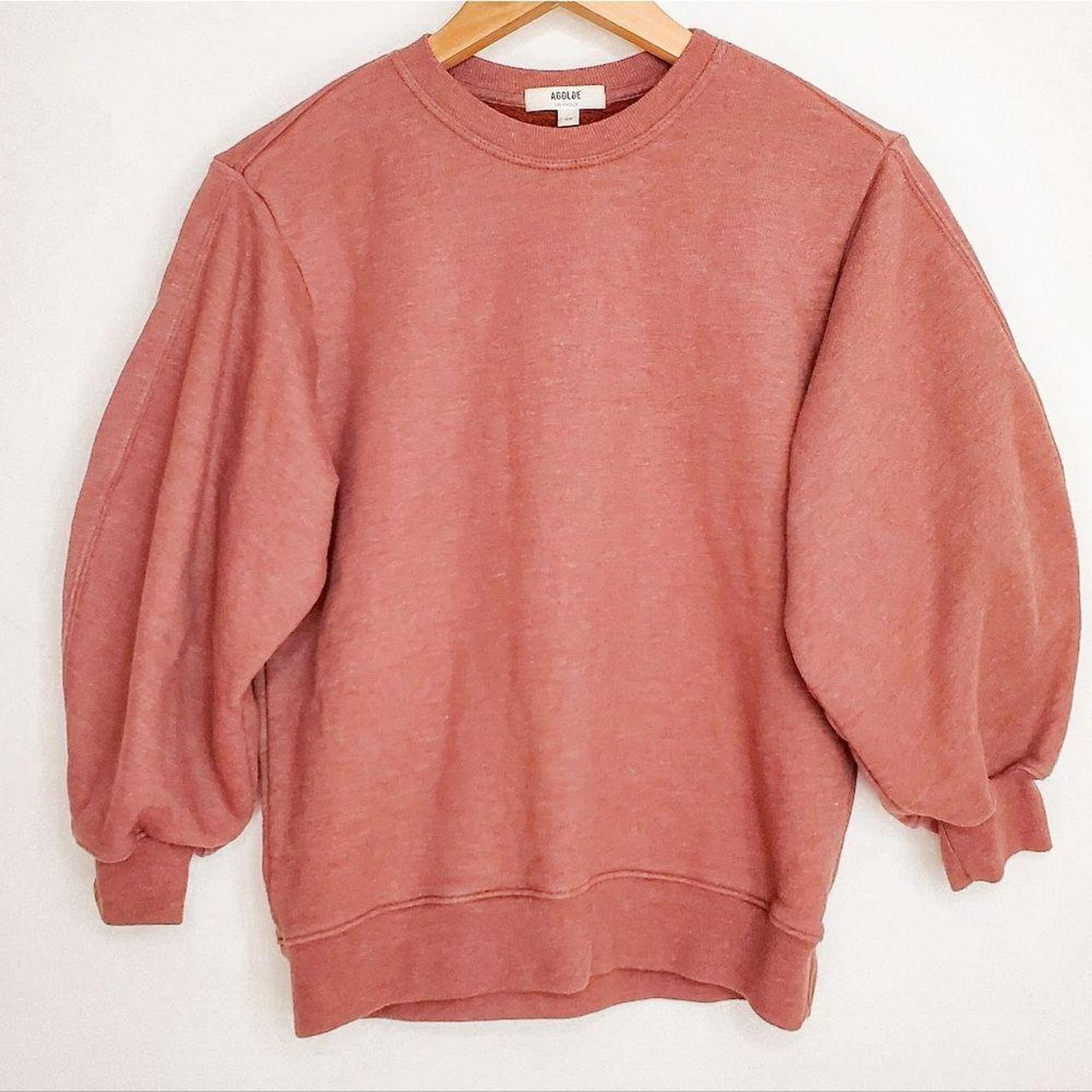 Agolde Thora Sweatshirt 3 4 Sleeve Rust Crew Puff Depop