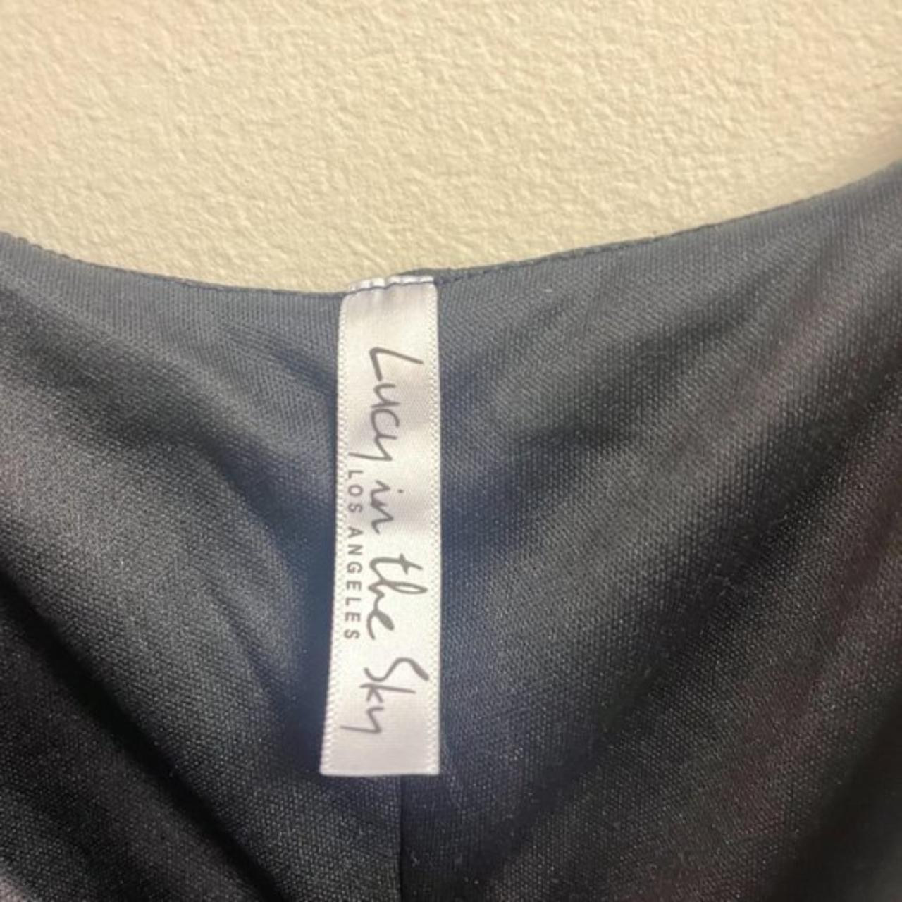 Lucy in the Sky Women's Black and Silver Dress Depop