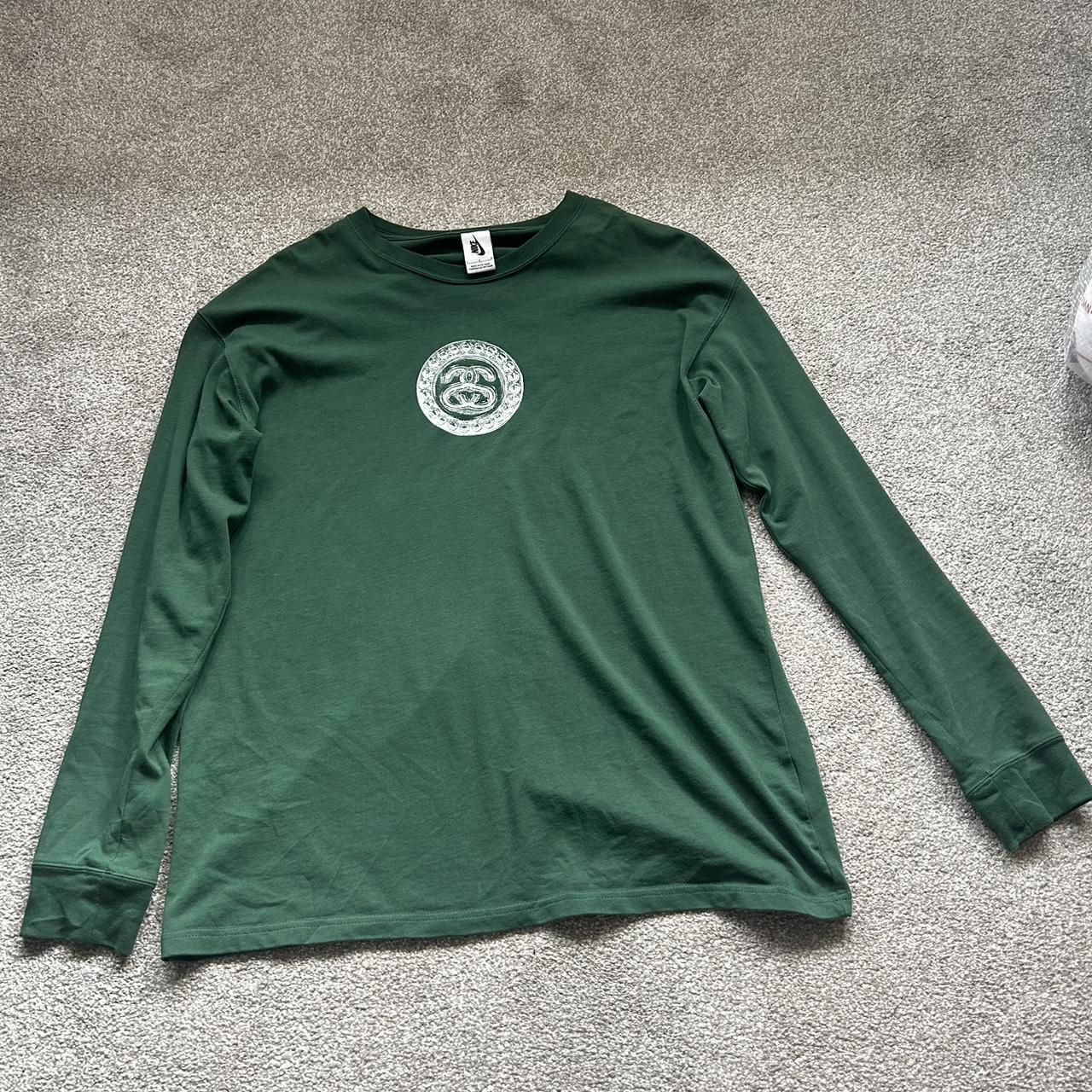 Nike Stussy Long sleeve t shirt in green Size Depop