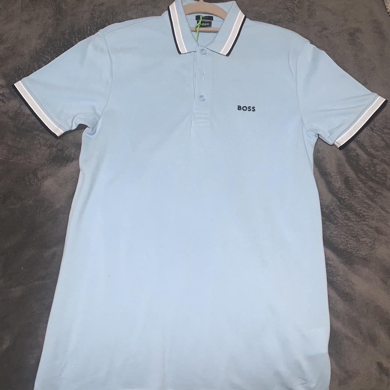 Hugo boss baby blue polo brand new with tags - Depop