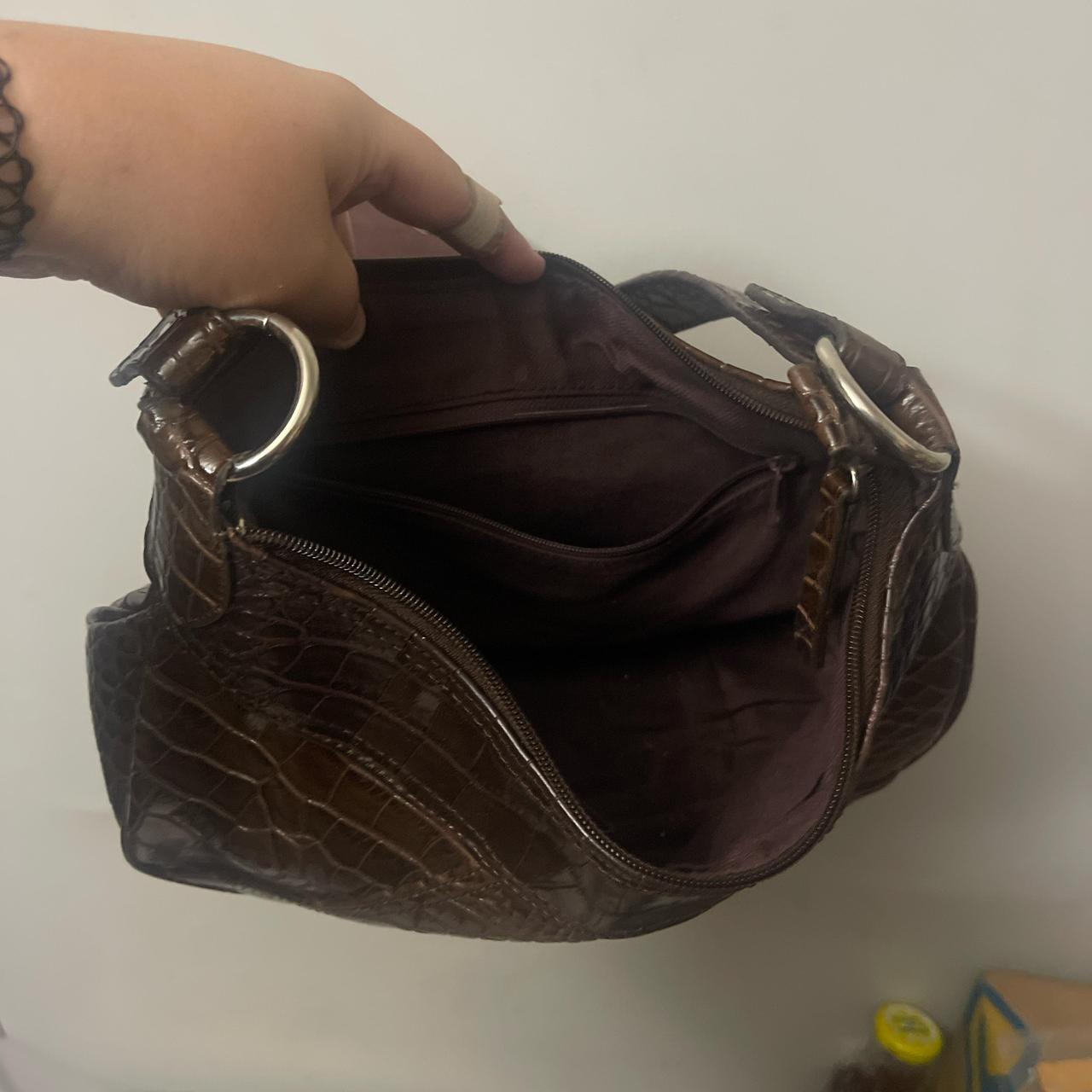 BROWN Y2K ALLIGATOR/CROCODILE PURSE - kinda small,... - Depop