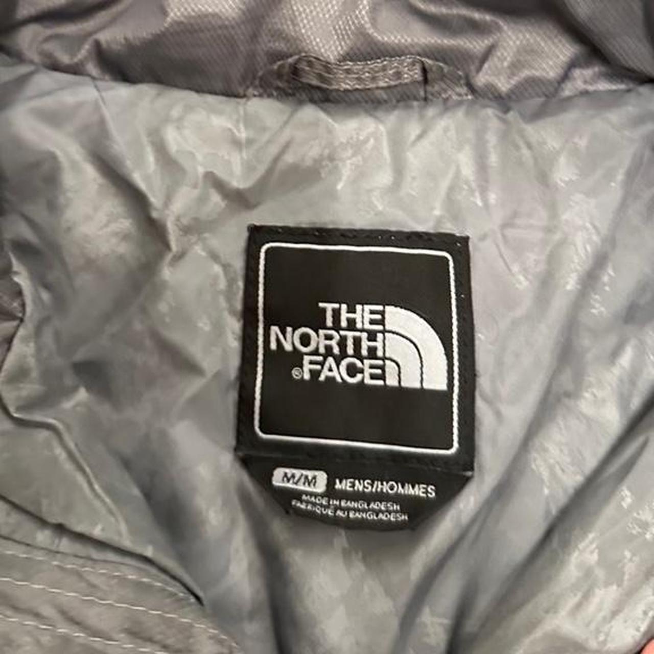 y2k gray and black the north face zip up puffer 23... - Depop