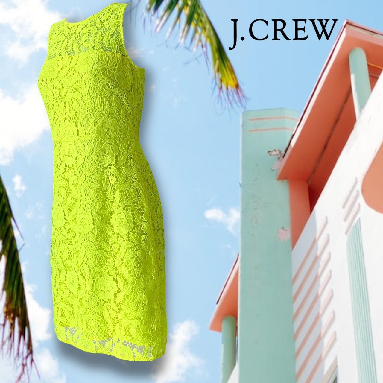 J.Crew Lace Dress In Citron Neon Yellow Size 0 XS