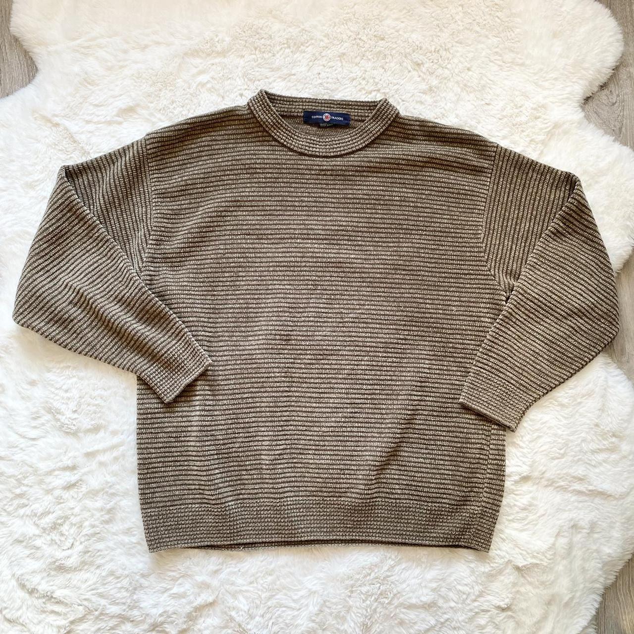 size: large cotton traders striped sweater flaws:... - Depop