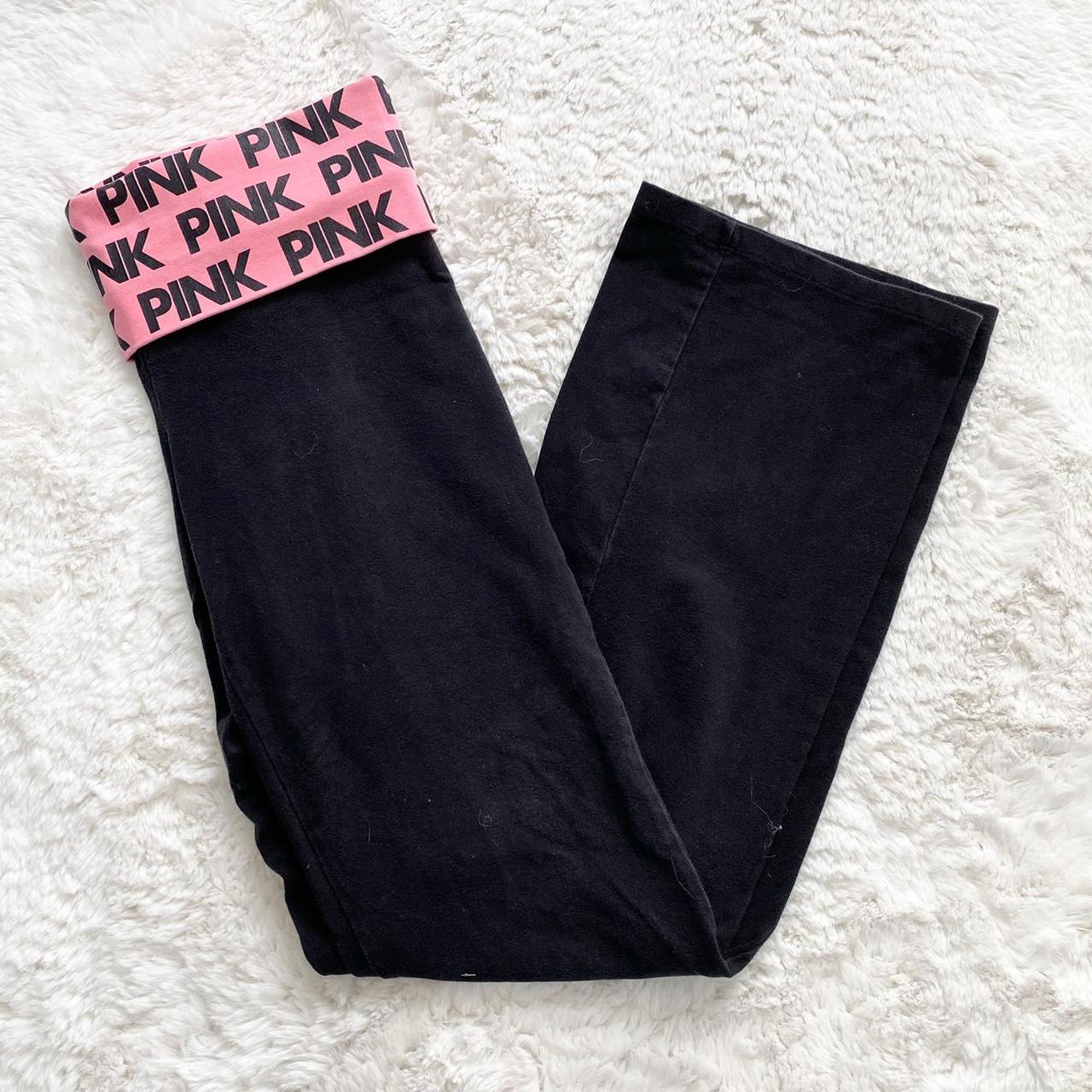size: medium PINK 2010 fold over wide leg yoga - Depop