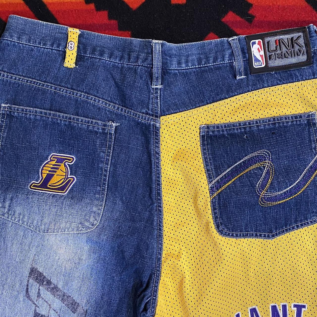 UNK Denim NBA Lakers #8 Kobe Bryant on sale Mens Yellow Blue Jean Shorts Size 32