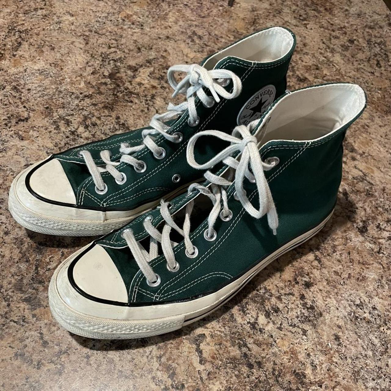 Dark Green Converse! Only a few scuffs, in good... - Depop