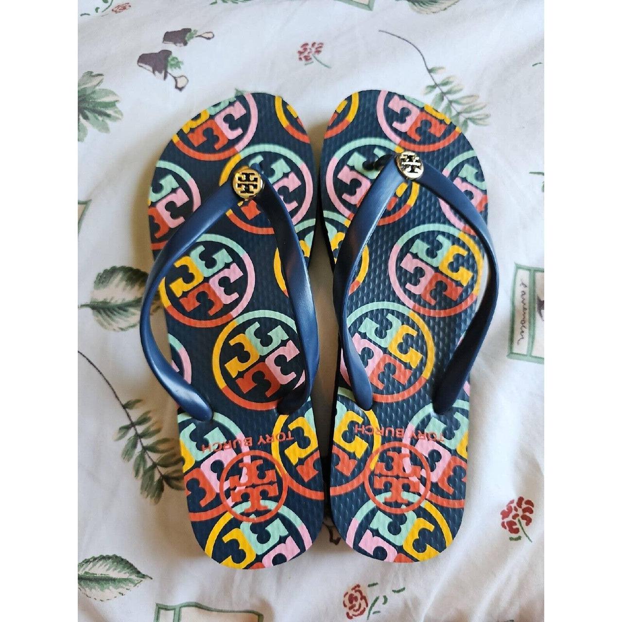 NWOT Tory Burch Rainbow Multicolored Flip Flops Depop